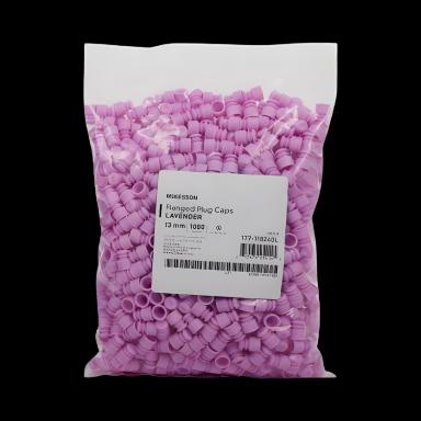 McKesson Lavender Polyethylene Flanged Plug Caps 13 mm - NonSterile for Laboratory Use