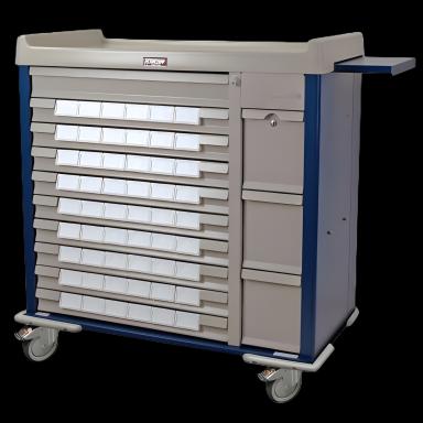 Medication Cart Standard Line Steel 23.5 X 43 X 45.75 Inch Two 4 Inch, Nine 3.25 Inch, Three 9.75 Inch Drawer