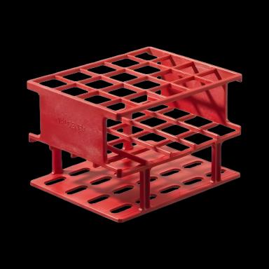 Nalgene™ Unwire™ 40-Place Test Tube Rack for 20 mm Tubes, Red - Thermo Scientific