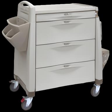 Avalo Series Aluminum Medication Cart with Keylock Narcotic Box