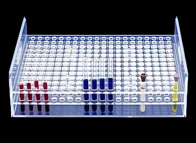 Mitchell Plastics 100-Place Acrylic Test Tube Rack for 20mm Tubes