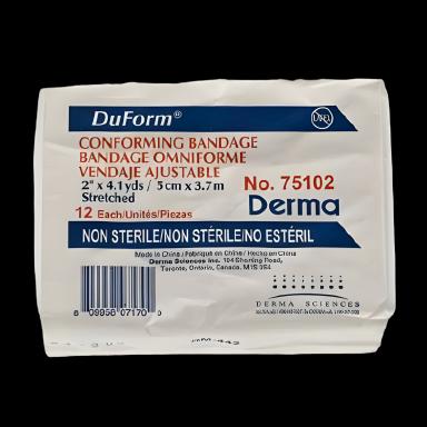 Conforming Bandage Duform 2 Inch X 4-1/10 Yard 12 per Pack NonSterile 1-Ply Roll Shape