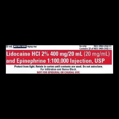 Lidocaine HCl / Epinephrine 2% - 1:100,000 Injection Multiple-Dose Vial 20 mL