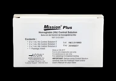 Mission® Plus Hemoglobin Control Set 3 Levels - 2x3x1 mL by CLIAWAIVED INC