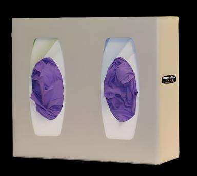 Glove Box Holder Double with Dividers Horizontal or Vertical Mounted 2-Box Capacity Quartz 4 X 10.13 X 11.38 Inch