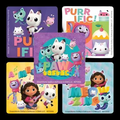 SmileMakers® 100 per Roll Gabby's Dollhouse Purrific Sticker 2-1/2 Inch