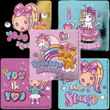SmileMakers® 100 per Box Jojo Siwa Cute & Squishy Sticker 2-1/2 Inch