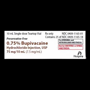 Bupivacaine HCl, Preservative Free 0.75%, 7.5 mg / mL Injection Single-Dose Vial 10 mL - 00409116501