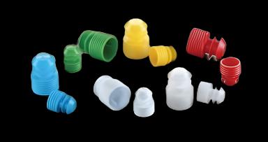Simport Scientific T404 Series Green Polyethylene Flanged Plug Cap for 12mm Tubes - Non-Sterile