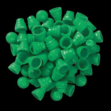 Tube Closure Polyethylene Plug Cap Green For use with Test Tubes, Centrifuge Tubes and Specialty Tubes NonSterile