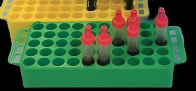S-Monovette® Block Rack Test Tube Rack - 50 Place, 12mm, Autoclavable, Green