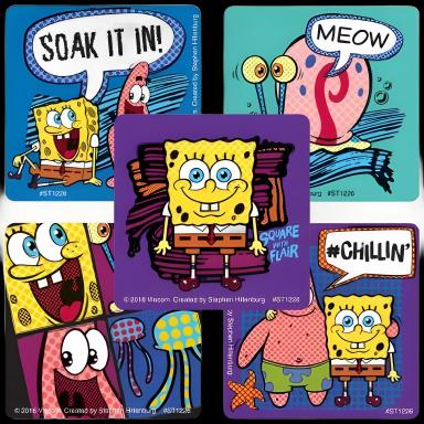 SmileMakers® SpongeBob SquarePants Stickers, 2-1/2 Inch, 100/Box for Pediatric Patient Comfort