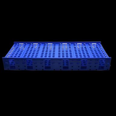 Double-Sided 240 Place 10 mL Test Tube Rack by Mega Racks® - Blue, Polypropylene