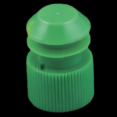McKesson Green Polyethylene Flanged Plug Caps for 16mm Tubes - NonSterile