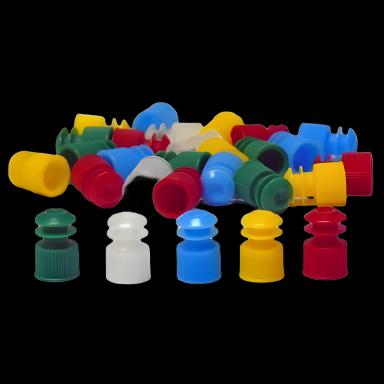 Globe® Scientific Tube Closure Polyethylene Flanged Plug Cap Orange For 12 mm Test Tubes, Centrifuge Tubes and Round Cuvettes NonSterile