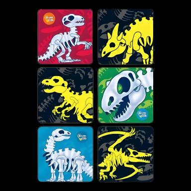 Kids Love Stickers® 90 per Pack Glow-In-The-Dark Dinosaur Bones Sticker 2-1/2 Inch