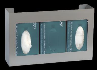 Wall Mounted Stainless Steel Glove Box Holder, 3-Box Capacity, 16x3.75x10 Inches