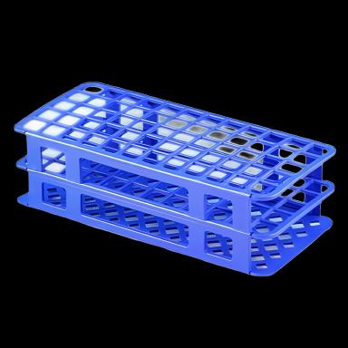 Stacking Test Tube Rack Globe® Scientific 456500 Series 60 Place 15 to 17 mm Tube Size Blue 2-4/5 X 4-1/8 X 9-3/5 Inch