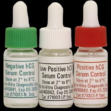 Reproductive Endocrinology Control Set Human Chorionic Godadotropin (hCG) Serum Negative / Low Positive / Positive Level 3 X 2.5 mL