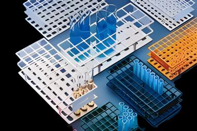 Test Tube Rack Nalgene™ Unwire™ 72 Place 13 to 16 mm Tube Size Orange 20 X 10.2 cm - 1480960