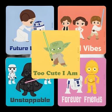 SmileMakers® 100 per Box Star Wars Rebel Vibes Sticker 2-1/2 Inch