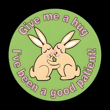 PDC® 2 Inch 'Give Me A Hug I've Been a Good Patient' Sticker for Pediatric Rewards