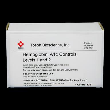 Diabetes Management Test Control Set Hemoglobin A1c (HbA1c) Level 1, 2 2 X 4 X 0.25