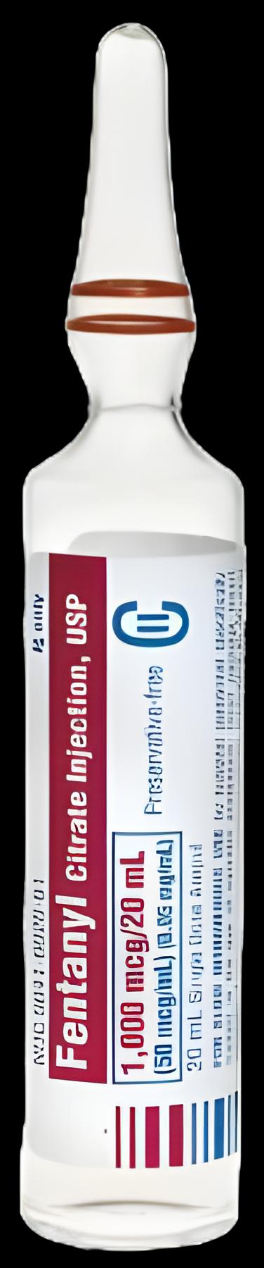 Fentanyl Citrate, Preservative Free 50 mcg / mL Injection Ampule 20 mL CII