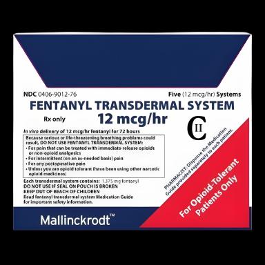Fentanyl 12 mcg/hour Transdermal Patch - 72 Hour Pain Relief, 5 Pack by Mallinckrodt