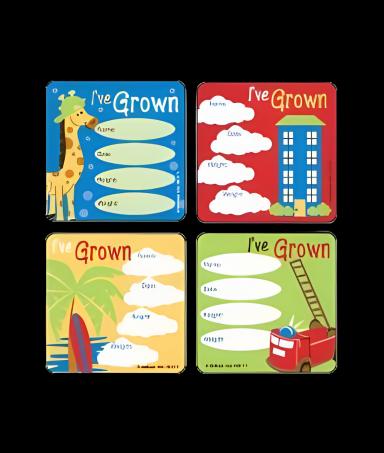 Kids Love Stickers® 'I've Grown' Boys Assorted Pack - 90 Stickers, 2-1/2 Inch for Pediatric Rewards