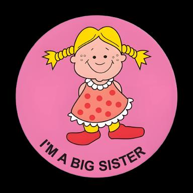 PDC® 'I'm A Big Sister' 2 Inch Reward Sticker for Pediatric Patients