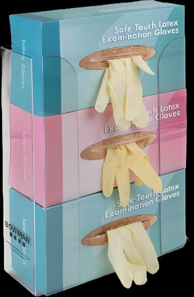 Glove Box Holder Bowman® Horizontal Mounted 3-Box Capacity Clear 3-1/2 X 11 X 14-1/4 Inch Plastic