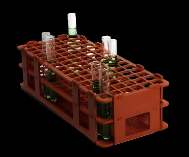 Autoclavable Polypropylene Test Tube Rack 90-Place for 10 to 13mm Tubes, Red