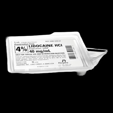 Lidocaine HCl, Preservative Free 4%, 40 mg / mL Injection Ampule 5 mL - 00409428301