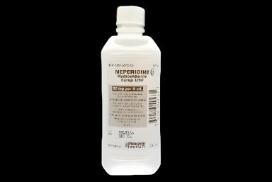 Meperidine HCl 50 mg / 5 mL Syrup Bottle 500 mL CII