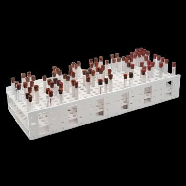 240-Place Double-Sided Test Tube Rack for 10 mL Tubes - Mega Racks® - White Polypropylene