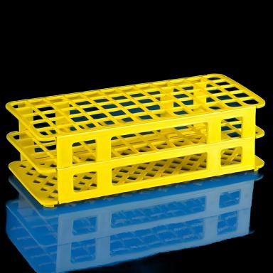 Stacking Test Tube Rack Globe® Scientific 456500 Series 60 Place 15 to 17 mm Tube Size Yellow 2-4/5 X 4-1/8 X 9-3/5 Inch