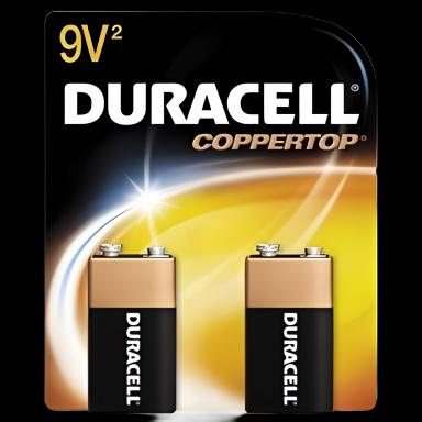 Alkaline Battery Duracell® Coppertop® 9V Cell 9V Disposable 2 Pack - 04133321601