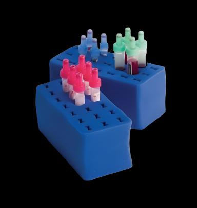 Test Tube Rack 21 Place Blue 2-3/4 X 2-3/4 X 6 Inch
