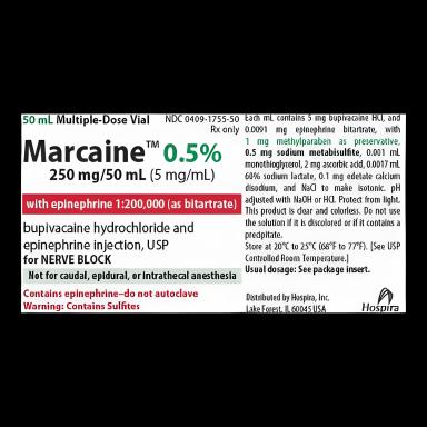 Marcaine™ with Epinephrine Bupivacaine HCl / Epinephrine 0.5% Injection Multiple-Dose Vial 50 mL