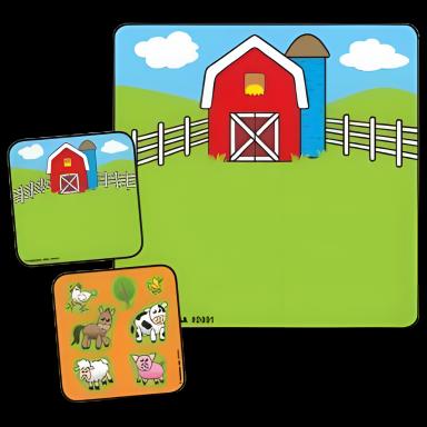Make-A-Sticker Barnyard Fun 90 Stickers Pack, 2.5" Assorted Non-Adhesive Dressings for Kids