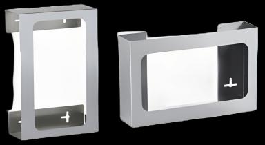 Glove Box Holder Horizontal or Vertical Mounted 3-Box Capacity Silver 3-3/4 X 10 X 15-7/8 Inch Stainless Steel