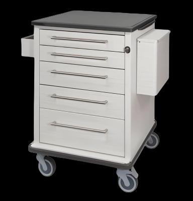 Medication Cart 25.2 X 28 X 40 Inch White Drawer Heights 4″, 6″, 9″