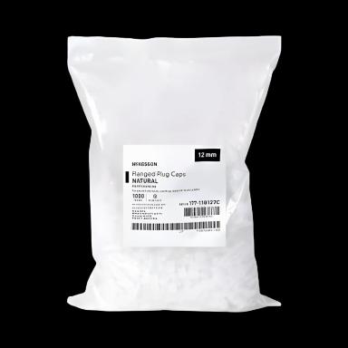 McKesson Polyethylene Flanged Plug Cap for 12mm Tubes - Leak Resistant, NonSterile