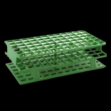 OneRack® Full Size Test Tube Rack for 5-10 mL Tubes, 72 Place, Green, Fiberglass-Reinforced POM - HS27511C