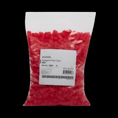 McKesson 13mm Red Polyethylene Flanged Plug Cap for Blood Drawing & Culture Tubes