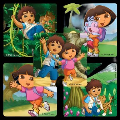 Disney® 100 per Box Dora and Diego Sticker 2-1/2 Inch