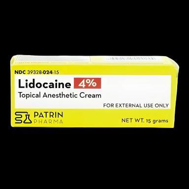 Lidocaine HCl 4% Cream - 15 Gram Tube | Patrin Pharma