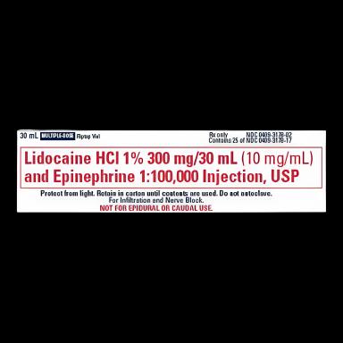Lidocaine HCl / Epinephrine 1% - 1:100,000 Injection Multiple-Dose Vial 30 mL