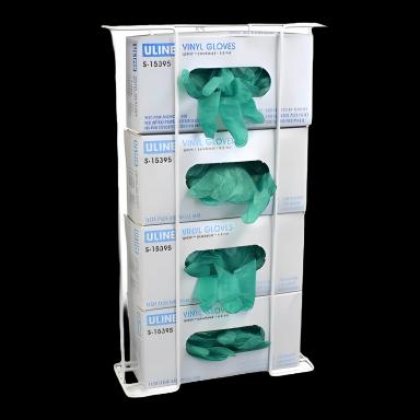 Glove Box Holder Omnimed Wall Mounting 4 Boxes of Gloves White 20 X 11-1/2 X 4-3/4 Inch Heavy Gauge Steel Wire